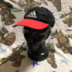 90〜00s adidas キャップ スナップバック パフォーマンスロゴ 黒 赤