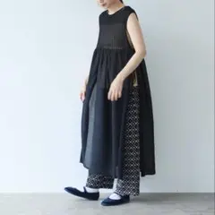 yuni 12G和紙/Polyester tiered knit ワンピースのサムネイル
