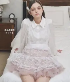 Lovilyn 推し活チュールエプロンワンピース ブルー レース 水色 - メルカリ