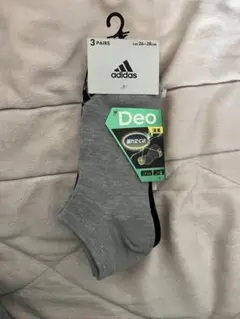 【新品】adidas 消臭機能付きソックス 3足セット 26-28cm