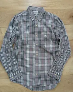 人気　Burberry チェック柄 長袖シャツ　ノバチェック柄　グレー