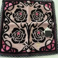 ANNA SUI バラ模様 ハンドタオルハンカチ