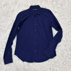 ラルフローレン ポニー刺繡 長袖 シャツ コットン 無地 ネイビー Mサイズ