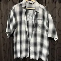 THRASHER 半袖チェックシャツ フリンジ加工のサムネイル