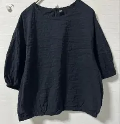 UNIQLO シアサッカーブラウス/半袖　Мサイズのサムネイル