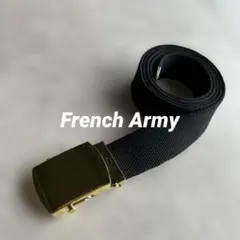 実物 フランス軍 コットンキャンバス ウェブベルト ガチャベルト ブラック115のサムネイル