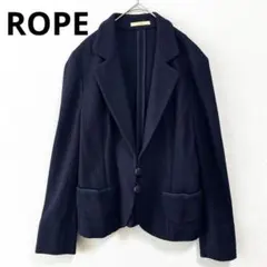 ROPE ロペ　ネイビー ジャケット　シンプル　コットン　オフィスカジュアルのサムネイル