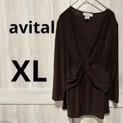 一点物✨️ avital ブラウン 長袖 トップス 【XL】 チュニック 古着