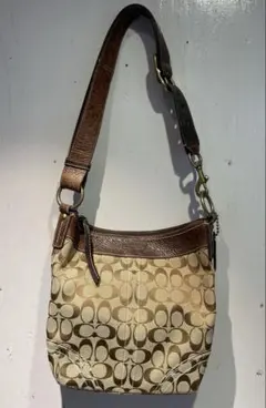 COACH コーチ シグネチャー ショルダー バッグ　ブラウン　レディース