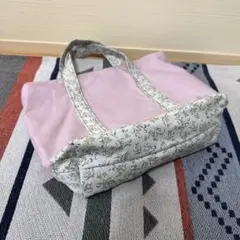ピンク花柄トートバッグ