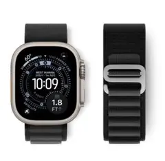 Apple Watch バンド ナイロン ベルト アルパインループ ブラック