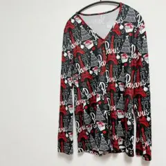 パリデザイン Vネック長袖トップス　レディース　春秋