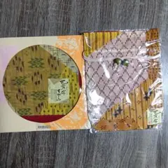 沖縄民芸品 芭蕉布 巾着・風呂敷セット 未使用 和柄 バナナ繊維 琉球 伝統工芸