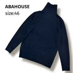 ABAHOUSE アバハウス タートルネック リブニット 46 ブラック 黒