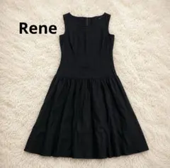 リネン フレア ノースリーブ ワンピース Rene ルネ 黒のサムネイル