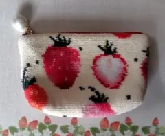 【美品】フェイラー　ストロベリードット　ポーチ　アイボリー