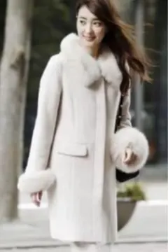 プロポーションボディドレッシング/ノーカラーファーコート