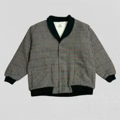 ウール混 チェック柄 裏ボア 大きめ ジャケット ブルゾン 古着