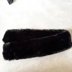 ファー スカーフ マフラー 黒 ブラック97cm
