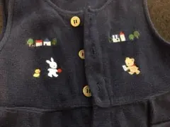 ファミリア オーバーオール ロンパース 80 ネイビー