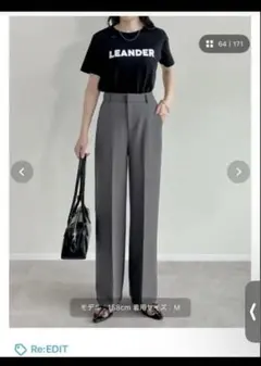 チャコールグレー スラックス　re:edit