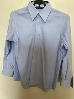 キッズ　ライトブルー 長袖シャツ コットン混紡