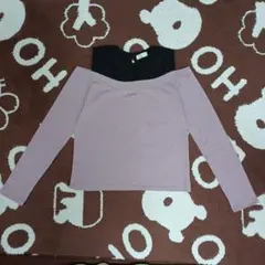 RETRO GIRL mini　150cm　肩出しロンT 薄紫　翌日発送