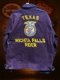 FFA風 刺繍 コーデュロイジャケット ワインレッド　レプリカ