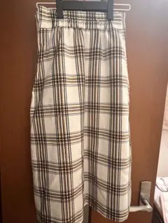 チェック柄 タイトスカート ベルト付き 38