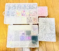 ハンドメイド用 ビーズ デコパーツ 大量セット 収納ケース付き