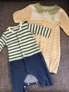 UNIQLO 男の子 ボーダーロンパース 50〜60cm