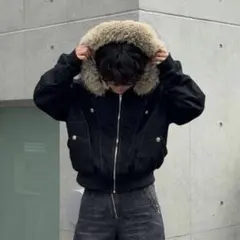 【即発送】ファーブルゾン　ボンバージャケット y2k opium グランジ　短丈