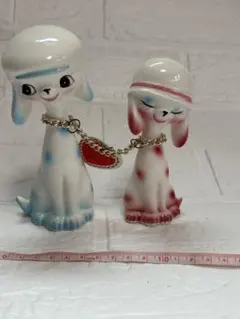 レトロ 犬 いぬ イヌ ドッグ dog フィギュリン 陶器 昭和 キャスケットのサムネイル