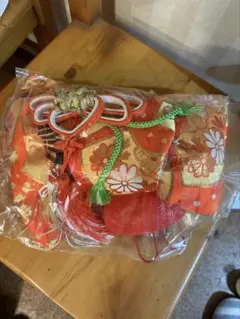 七五三用/赤金花柄帯