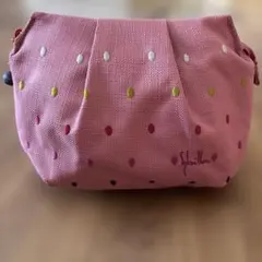 未使用Sybilla シビラ ポーチ ピンク ドット刺繍鏡付きのサムネイル