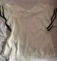 ホワイト ポリエステル トップス Mサイズ