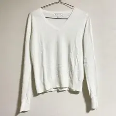 ニット トップス　38 ロペピクニック　ホワイト Vネックニット