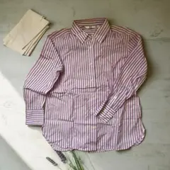 UNIQLO 紫と白のストライプ Mサイズ シャツ