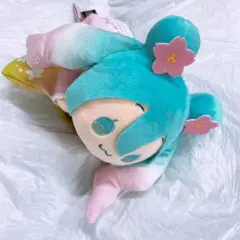 初音ミク×シナモンロール　寝そべりぬいぐるみ　桜ver ①