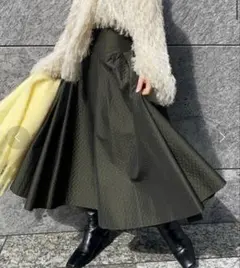 FRAY.I.D フレイアイディ ギルティングジャガードフレアスカート マキシ丈のサムネイル