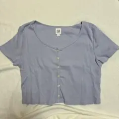 GAP 半袖リブカットソー ライトブルーL