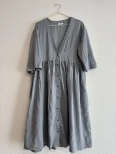 再お値下げ　bunai＊カディコットンカシュクールワンピース 再お値下げ bunai＊カディコットンカシュクールワンピース - メルカリ