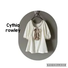 Cynthia Rowley 半袖ブラウス リボン装飾 ホワイトのサムネイル