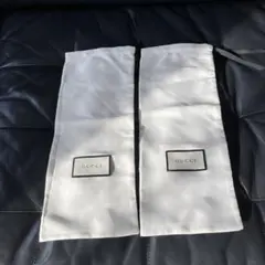 38 GUCCI ホワイト 袋 2枚セット　シューズ　ショッパー　新品