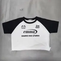 Emma mua ラグラン 半袖 クロップド丈 Tシャツ