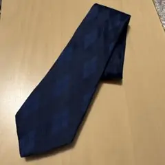 COMME CA MEN ネイビー チェック柄 ネクタイ