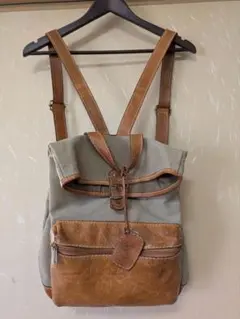 fes キャンバスレザーリュック・オリーブグリーン