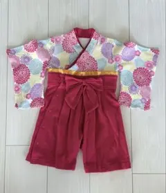 袴ロンパース　ベビー袴　ベビー着物　節句　お食い初め 60〜70cm