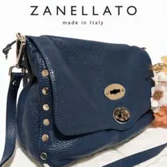 美品✨️ ZANELLATO ショルダーバッグ ポスティーナ S ネイビーのサムネイル