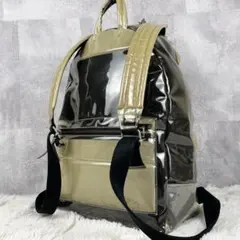 A4可 メゾンマルジェラ ビニール リュック 4ステッチ ロゴ型押し ベージュ